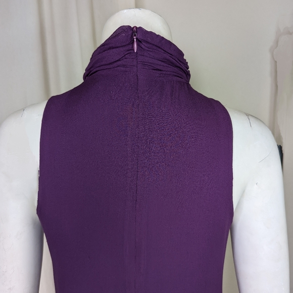 Romantic Purple Silk Dress Ruffles Couture Miss Me Romance - Picture 6 of 12